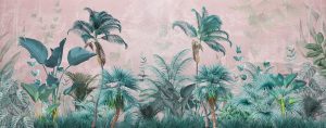 Tropical,Palm,Leaves.,Mural,,Wallpaper,For,Internal,Printing.,3d,Illustration