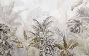 Gold,Tropical,Wallpaper,Design,-,3d,Illustration